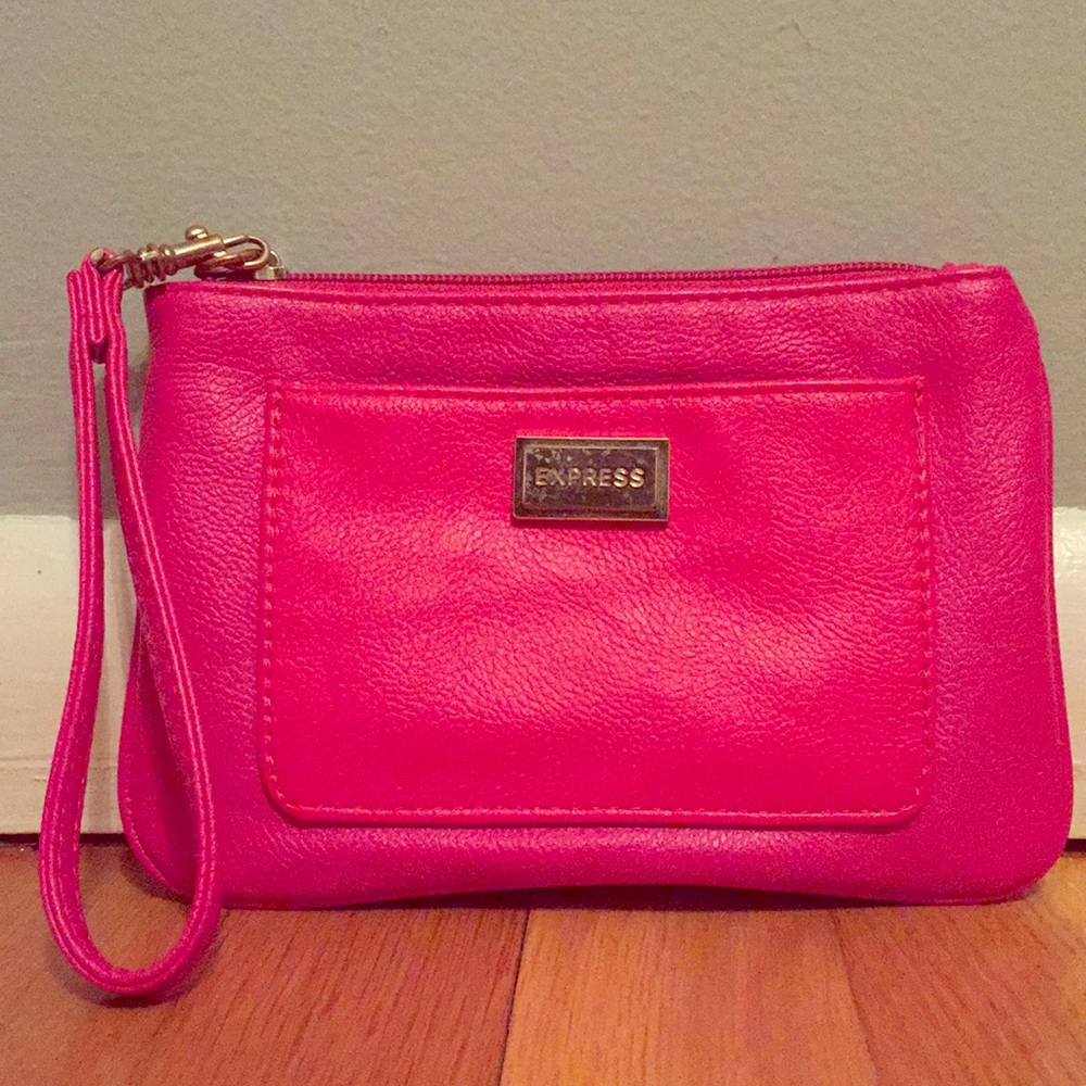 Hot pink Express wristlet